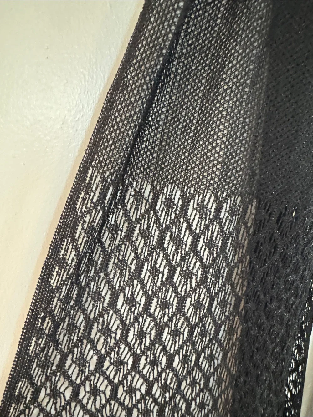 Cejon Black Openwork Fringe Scarf